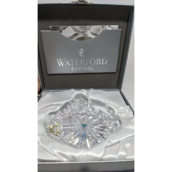 Waterford 2018 Snowflake Wishes Aqua Ornament New - Picture 6 of 12